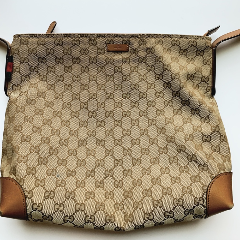 Large Original Gucci Canvas Messenger Crossbody